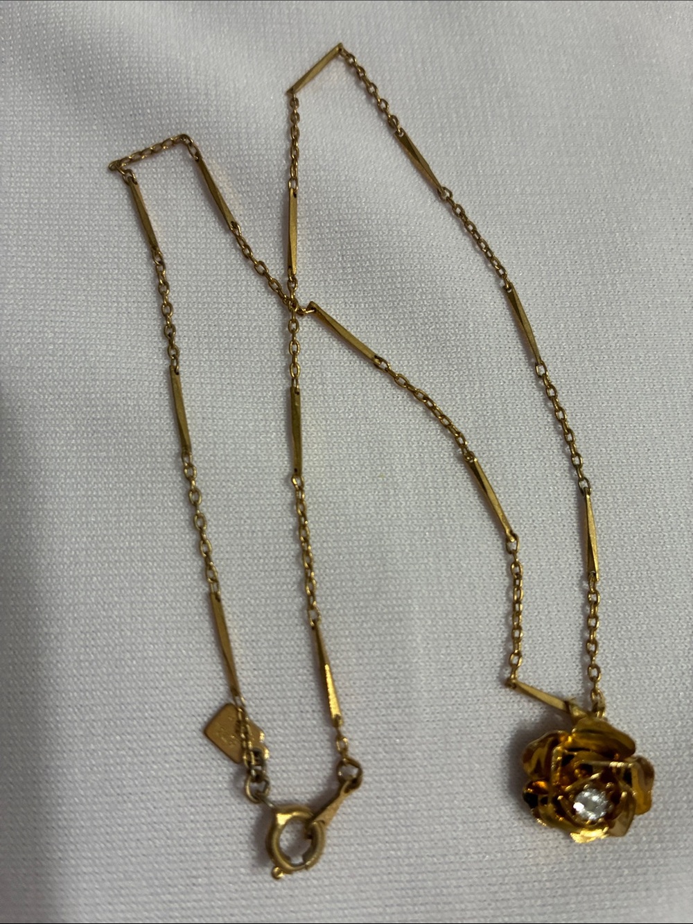 Accents by Hallmark Gold Rose Pendant Necklace with Crystal Accent